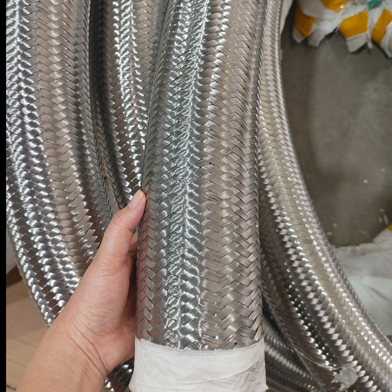 Гофрированная трубка из тефлона/ПТФЭ большого диаметра 3, 4, 5 дюймов, плетеная трубка из нержавеющей стали 304