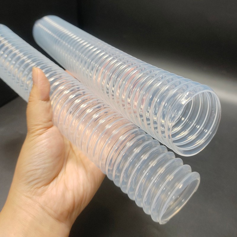 Гофрированные гибкие шланги из FEP, высокопрозрачные, коррозионностойкие тефлоновые трубки с прямыми участками