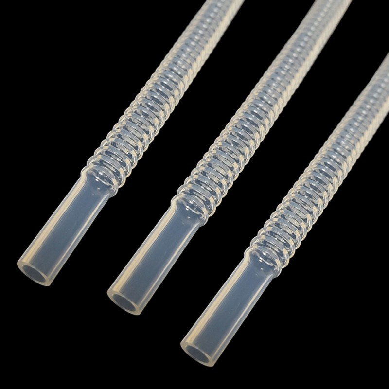 Гофрированные гибкие шланги из FEP, высокопрозрачные, коррозионностойкие тефлоновые трубки с прямыми участками