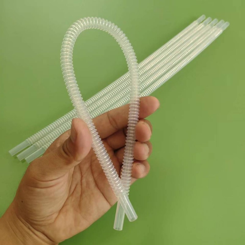 Гофрированные гибкие шланги из FEP, высокопрозрачные, коррозионностойкие тефлоновые трубки с прямыми участками