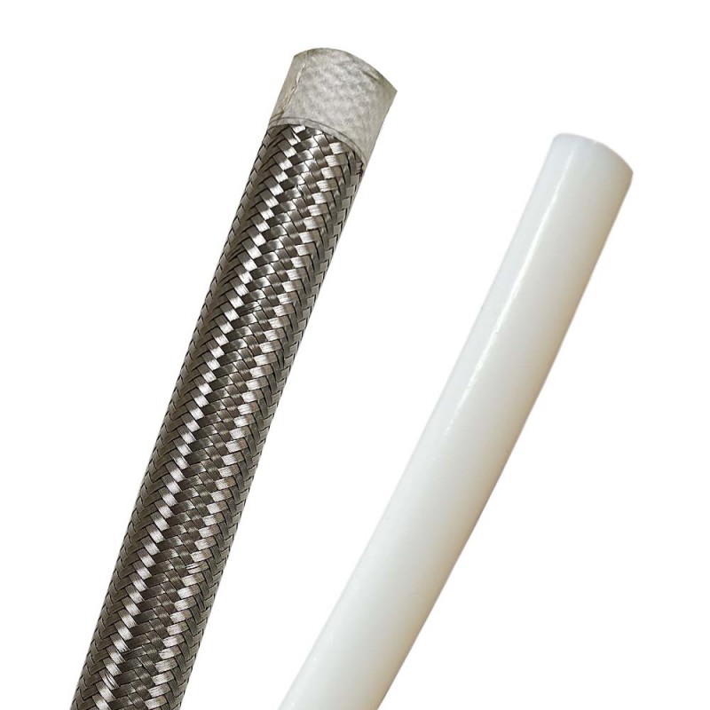 Коррозионностойкая трубка из ПТФЭ/ПТФЭ с оплеткой из нержавеющей стали и тефлона, гладкая и устойчивая к высокому давлению