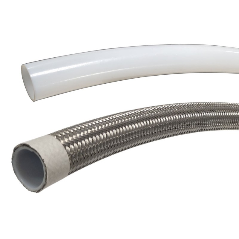 Коррозионностойкая трубка из ПТФЭ/ПТФЭ с оплеткой из нержавеющей стали и тефлона, гладкая и устойчивая к высокому давлению
