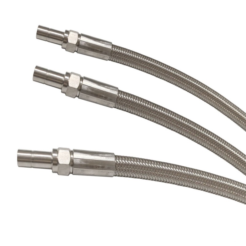 Коррозионностойкий соединительный патрубок из ПТФЭ/ПТФЭ 304 с тефлоновой оплеткой