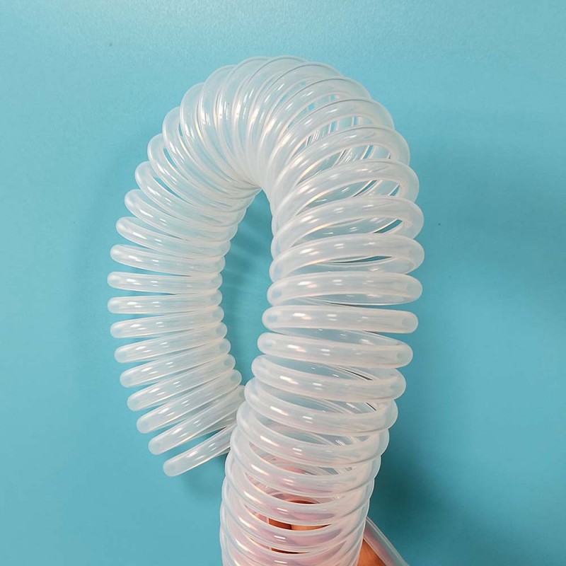 Прозрачная, эластичная, коррозионностойкая, кислото- и щелочестойкая спиральная трубка для перекачки газов и жидкостей из тефлона FEP F46
