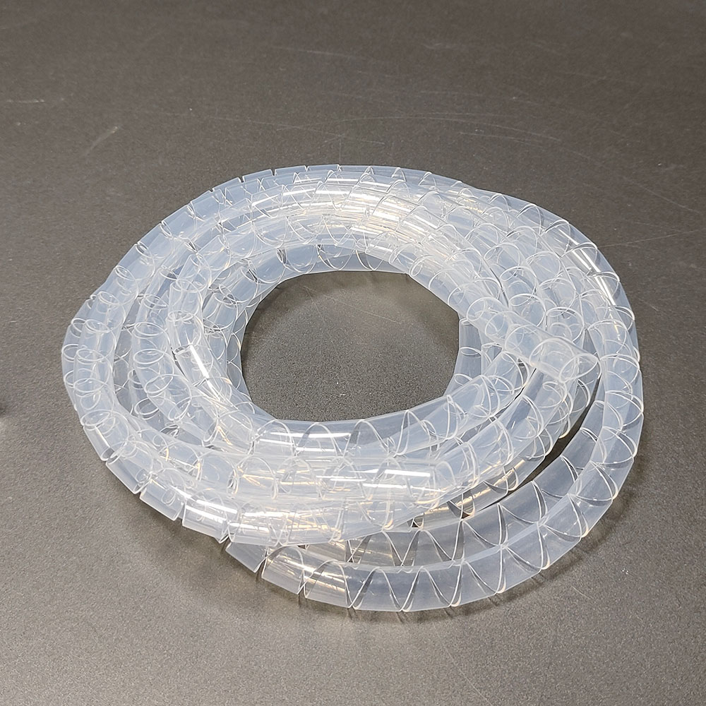 Прозрачная трубка из FEP/PTFE, нарезанная роторным способом, устойчивая к высоким и низким температурам, коррозионностойкая, огнестойкая, спирально намотанная из тефлона, для проводов и кабелей.