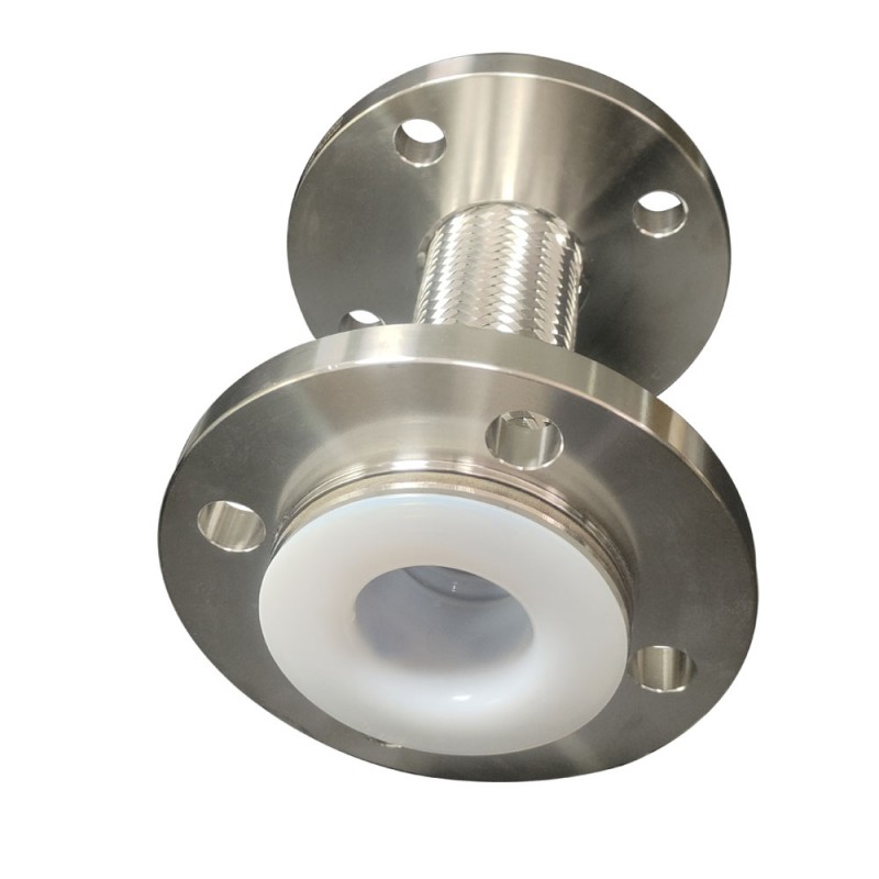 Трубка из нержавеющей стали 304 с тефлоновой оплеткой и тефлоновым покрытием, гофрированная труба с тефлоновым фланцем