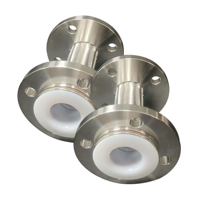 Трубка из нержавеющей стали 304 с тефлоновой оплеткой и тефлоновым покрытием, гофрированная труба с тефлоновым фланцем