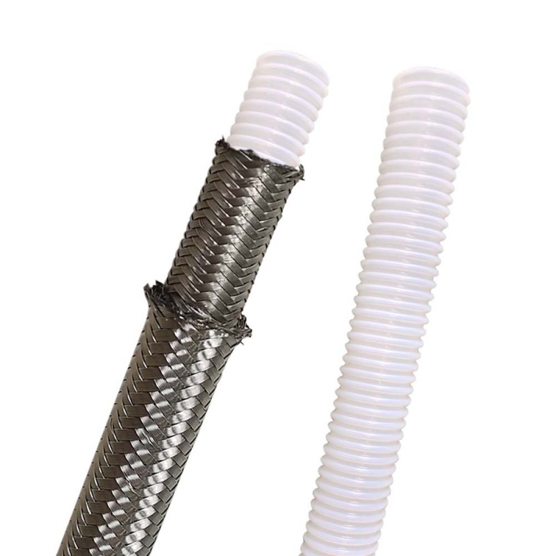 Трубка из нержавеющей стали 304 с тефлоновой оплеткой и тефлоновым покрытием, гофрированный металлический шланг с тефлоновым покрытием