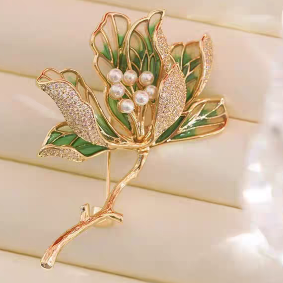 Броши из серии «Весенние ветви и нефритовые тычинки» (3)