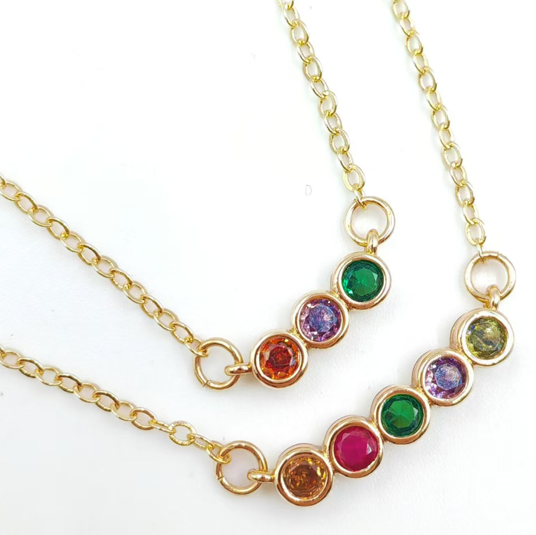 Ожерелье из циркония с медной инкрустацией