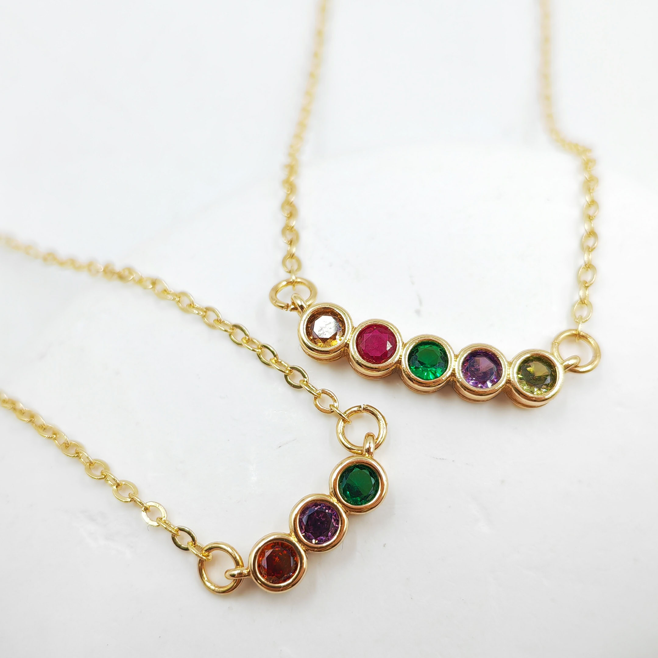 Ожерелье из циркония с медной инкрустацией