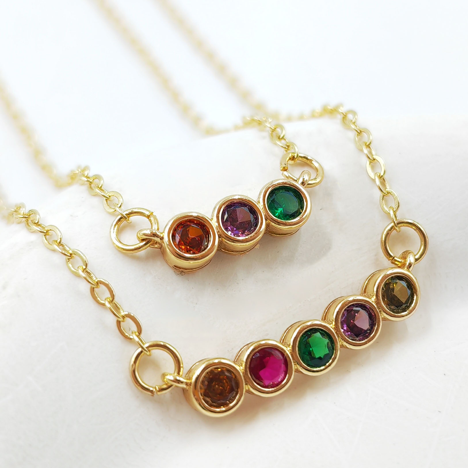 Ожерелье из циркония с медной инкрустацией