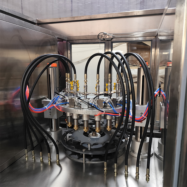 Высокоскоростная 10-головочная машина для заправки аэрозольных газов