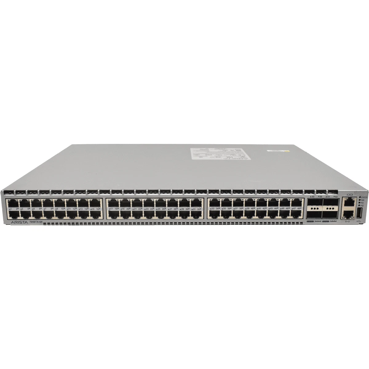 Коммутатор для центров обработки данных Arista 7050TX-64 — 64-портовый коммутатор 10GbE RJ45 для монтажа в стойку (модель DCS-7050TX-64)