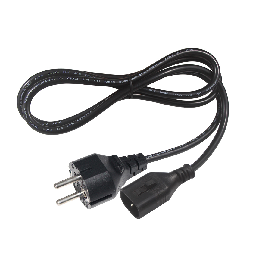 1.0мм2 мужской C14 электрический H05VV-F Psu Pc IEC 60320 c14 к cee 7/7 силовой кабель