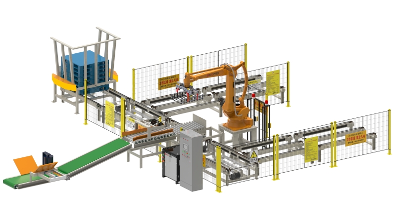 línea de montaje del robot de paletización