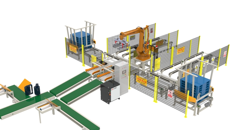 Línea de producción confiable, paletización automática, para lograr la máxima eficiencia