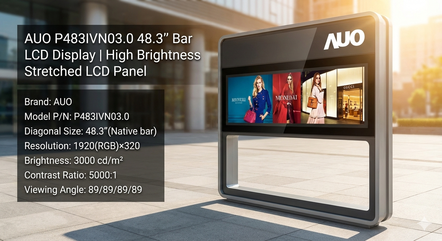 AUO P483IVN03.0 48.3″ Барный ЖК-дисплей 3000 нит | Ultra High Brightness