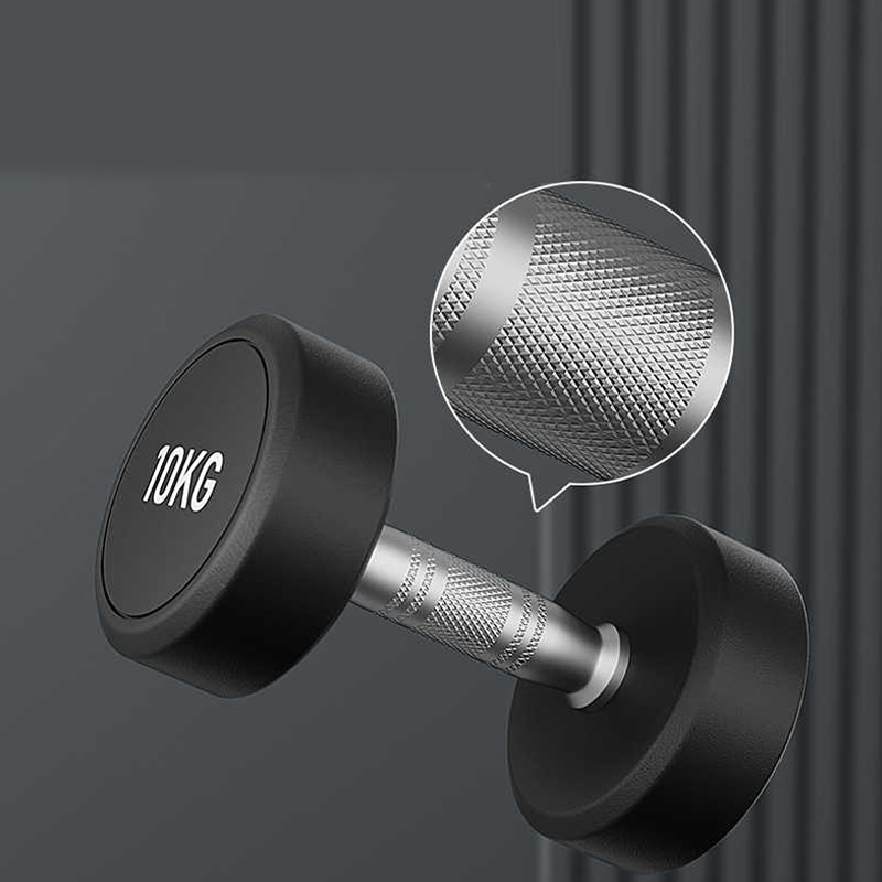 Гантели с круглой головкой и резиновым покрытием