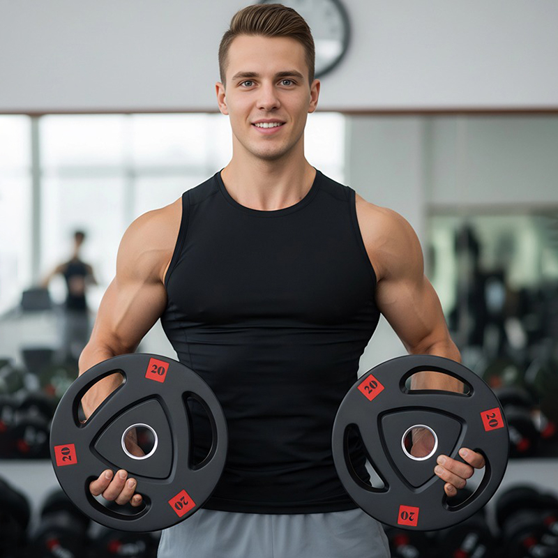 Трехдырочные резиновые блины для штанги