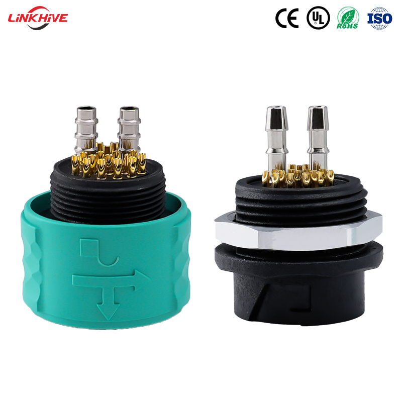 Настраиваемые пневматические разъемы M25 2+16Pin IP68 Max с байонетным креплением для авиационного, медицинского и промышленного оборудования