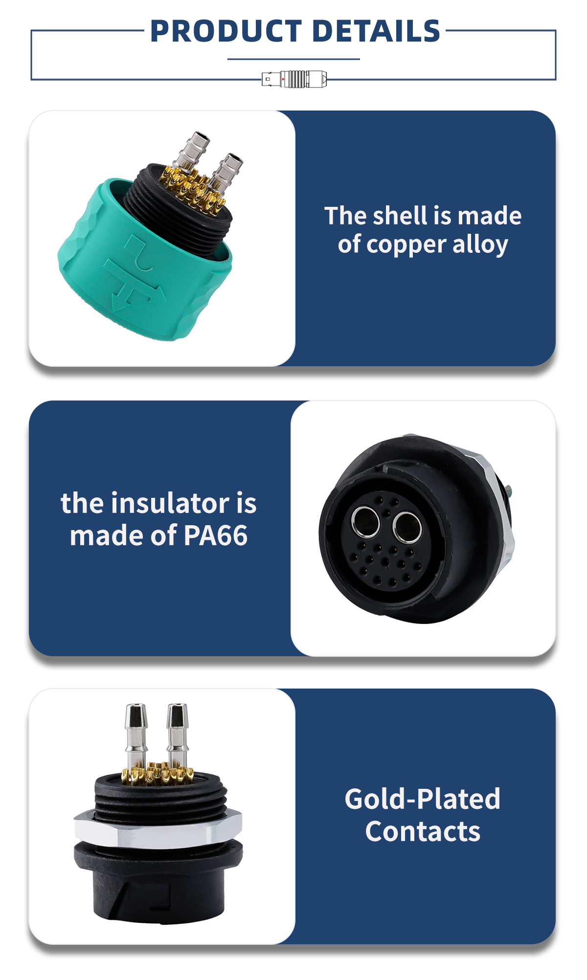 Водонепроницаемый круглый авиационный разъем