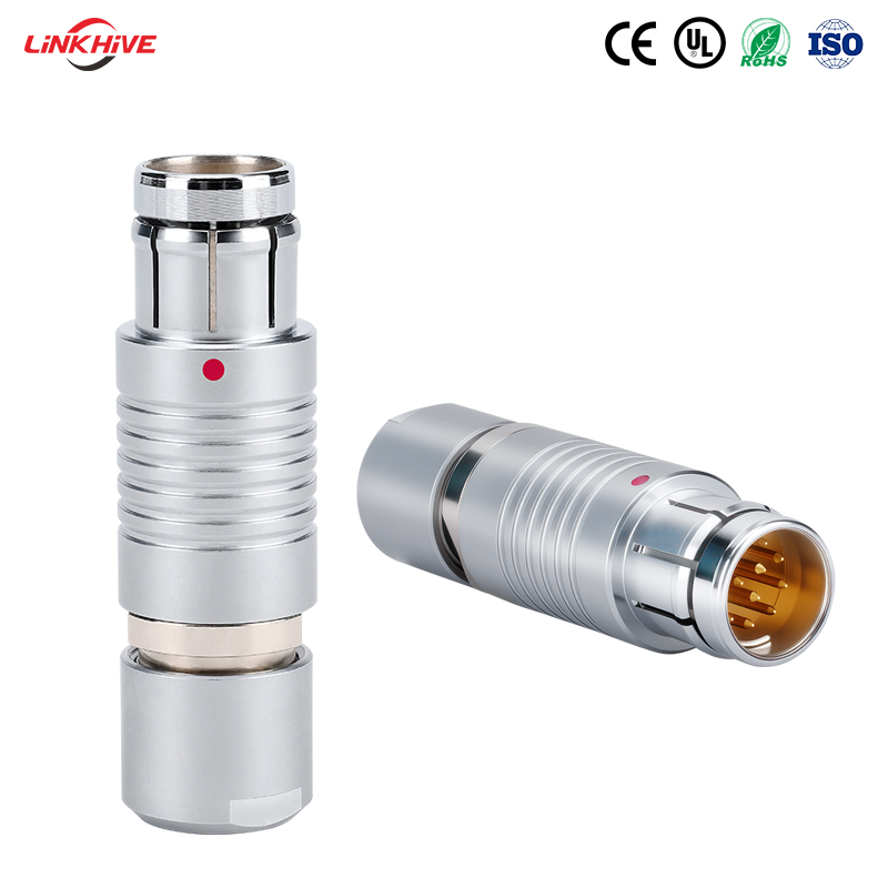 OEM / изготовление под заказ, соединители с толкательно-тяговым самоблокирующимся механизмом, многоконтактные (от 2 до 27 полюсов), типы, прямое соединение, водонепроницаемые соединители, совместимые с Fischer