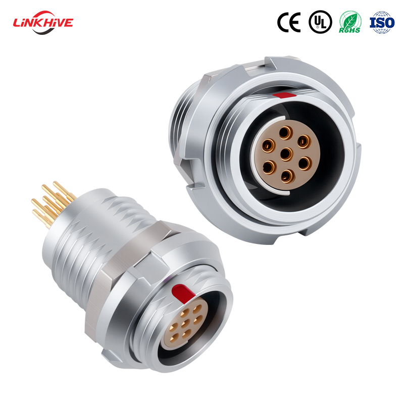 OEM / изготовление под заказ, соединители с толкательно-тяговым самоблокирующимся механизмом, многоконтактные (от 2 до 27 полюсов), типы, прямое соединение, водонепроницаемые соединители, совместимые с Fischer