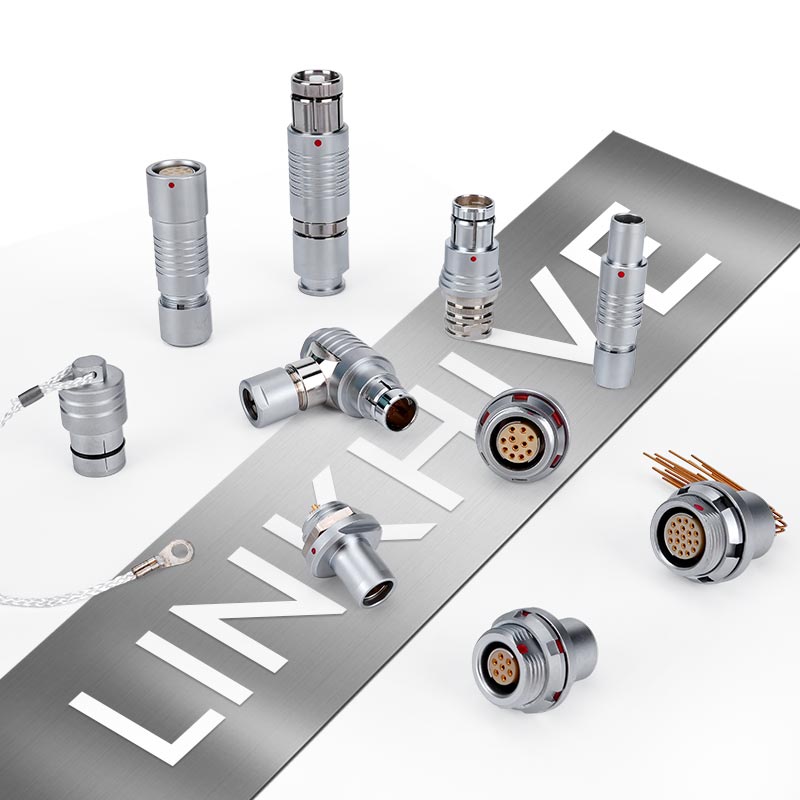 OEM / изготовление под заказ, соединители с толкательно-тяговым самоблокирующимся механизмом, многоконтактные (от 2 до 27 полюсов), типы, прямое соединение, водонепроницаемые соединители, совместимые с Fischer