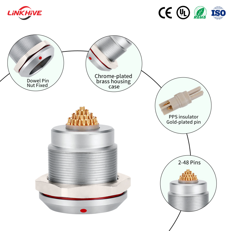 OEM-дизайн FGG/FHG/EGG/ENG/EHG/PHG/PKG/HEG/HGG, вилки и розетки, серия K, позолоченные контакты 0K–4K, соединители с толкательно-тяговым самоблокирующимся механизмом