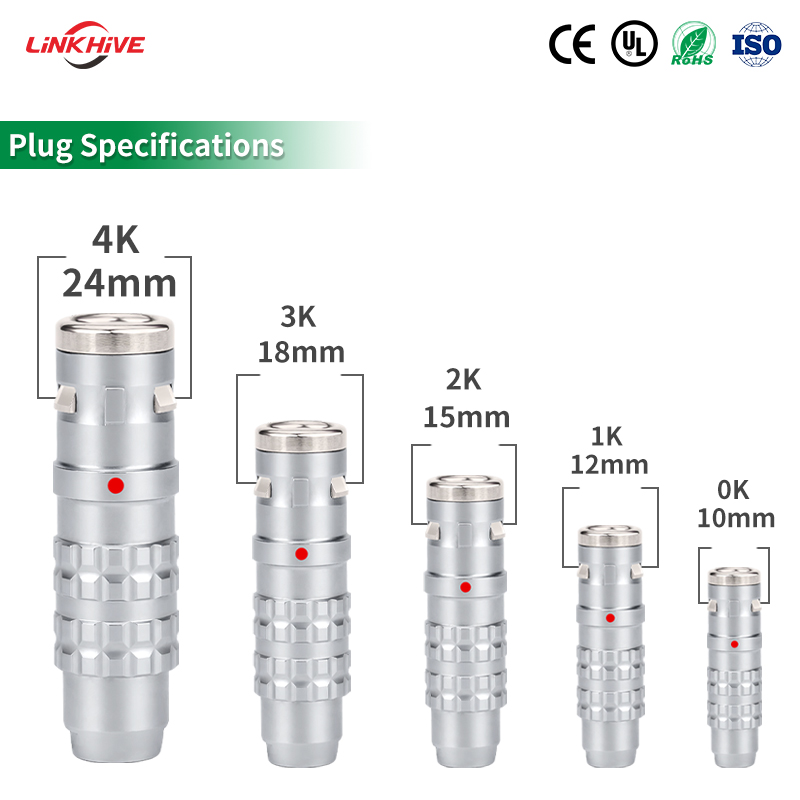 OEM-дизайн FGG/FHG/EGG/ENG/EHG/PHG/PKG/HEG/HGG, вилки и розетки, серия K, позолоченные контакты 0K–4K, соединители с толкательно-тяговым самоблокирующимся механизмом