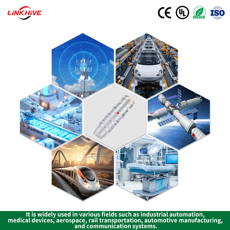 OEM-дизайн FGG/FHG/EGG/ENG/EHG/PHG/PKG/HEG/HGG, вилки и розетки, серия K, позолоченные контакты 0K–4K, соединители с толкательно-тяговым самоблокирующимся механизмом