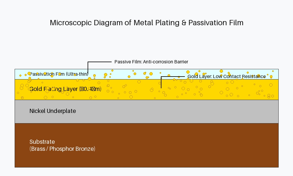 金属表面镀层被动膜微观示意图