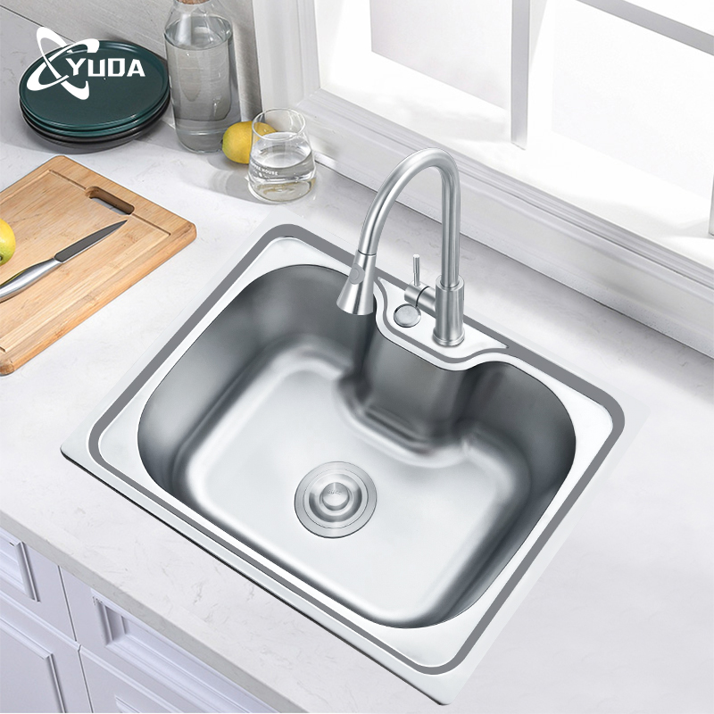 Двухрычажный смеситель для квартиры, дома, кухни, мойки LS-5040S из нержавеющей стали над столешницей