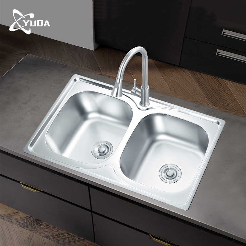 Sus 304 Undermount нержавеющая сталь кухонная раковина High End Double Bowl угловая кухонная раковина