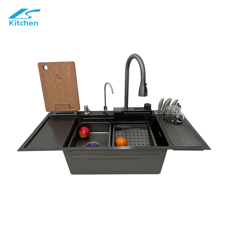 Многофункциональная мойка Black King Kong LS-10045FAC2 кухонная мойка из нержавеющей стали с держателем для ножа и очистителем воды