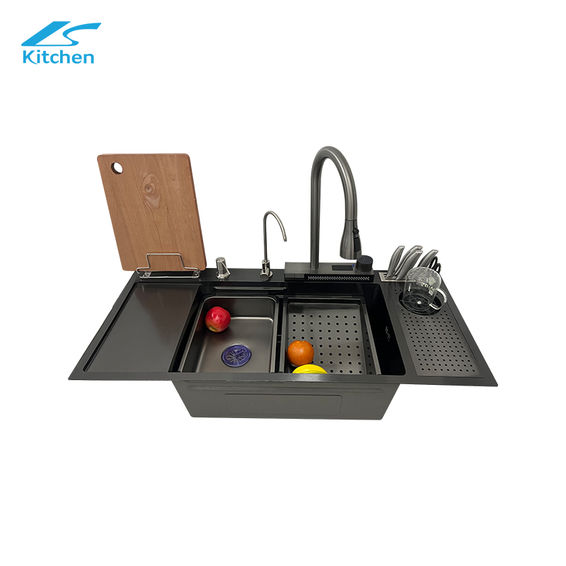 Многофункциональная мойка Black King Kong LS-10045FAC2 кухонная мойка из нержавеющей стали с держателем для ножа и очистителем воды