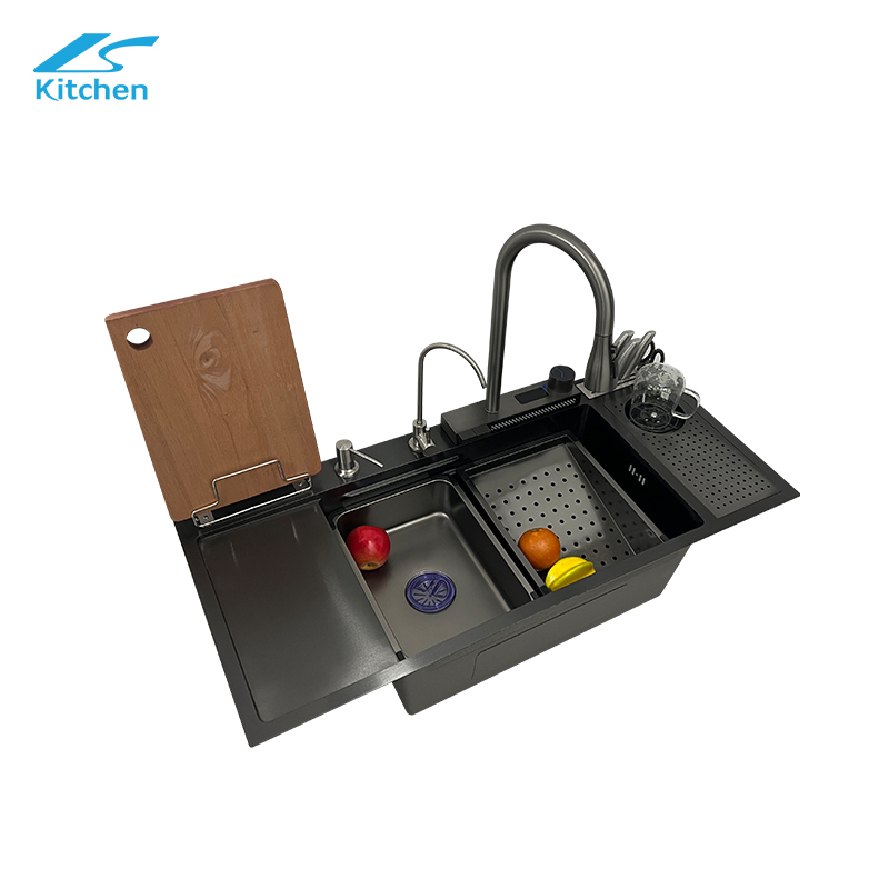 Многофункциональная мойка Black King Kong LS-10045FAC2 кухонная мойка из нержавеющей стали с держателем для ножа и очистителем воды