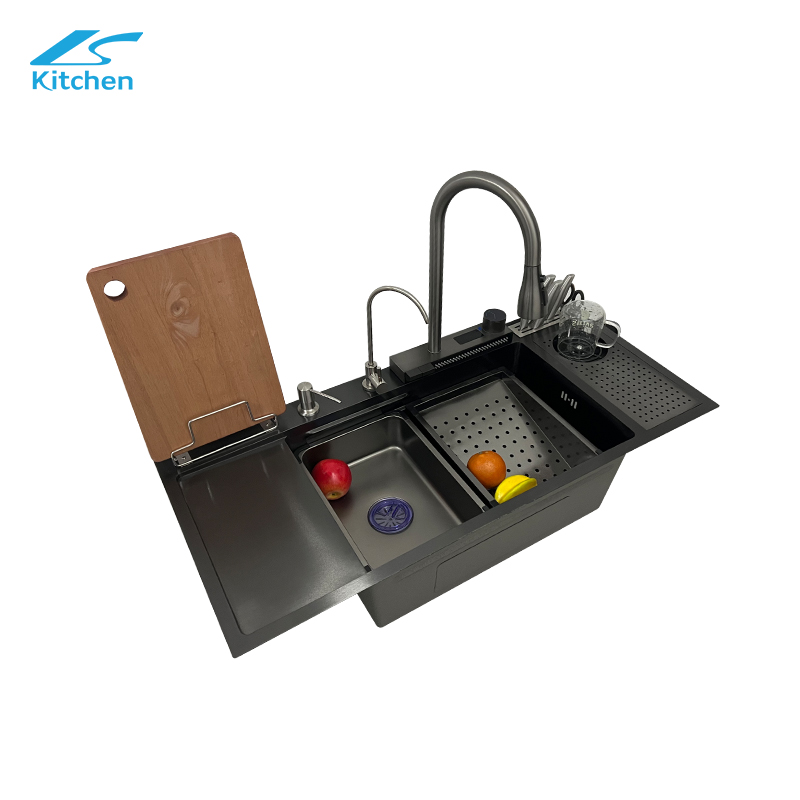 Многофункциональная мойка Black King Kong LS-10045FAC2 кухонная мойка из нержавеющей стали с держателем для ножа и очистителем воды