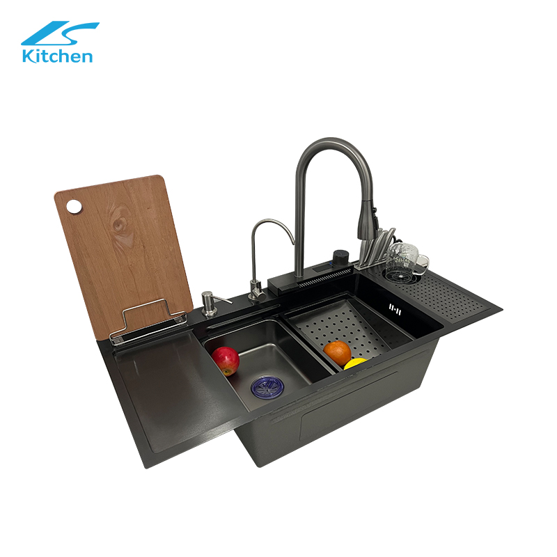 Многофункциональная мойка Black King Kong LS-10045FAC2 кухонная мойка из нержавеющей стали с держателем для ножа и очистителем воды