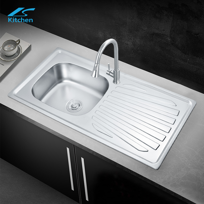 Кухонная мойка LS-10050D из нержавеющей стали 304/201 с поддоном для хранения