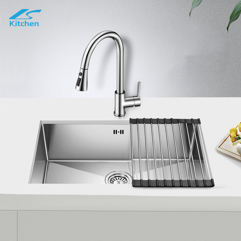 Матовая серебряная однослойная мойка LS-5543SHA-S для домашней кухни, гостиничной и коммерческой кухонной мойки
