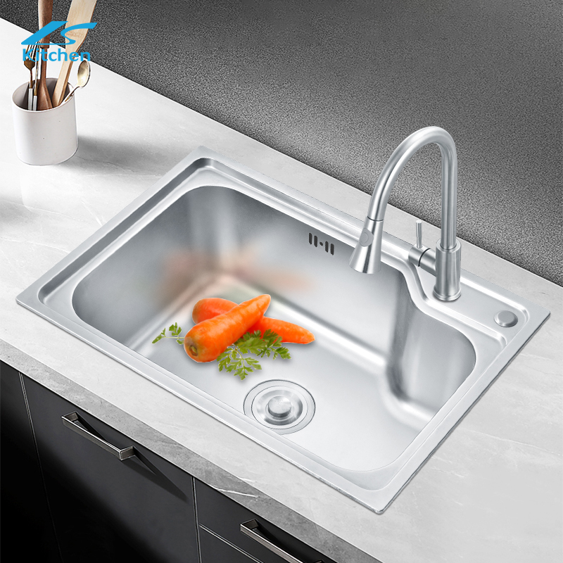Прямоугольная кухонная мойка LS-6143 из нержавеющей стали, 24 дюйма, серебристая