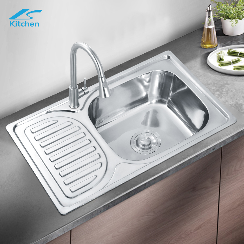 Небольшая кухонная мойка из нержавеющей стали с одной чашей и крылом для сушки LS-6642, переносная мойка