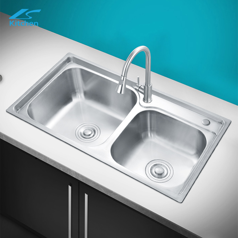 Русская популярная кухонная мойка LS-8143D для фермерской кухни, уличная раковина из нержавеющей стали