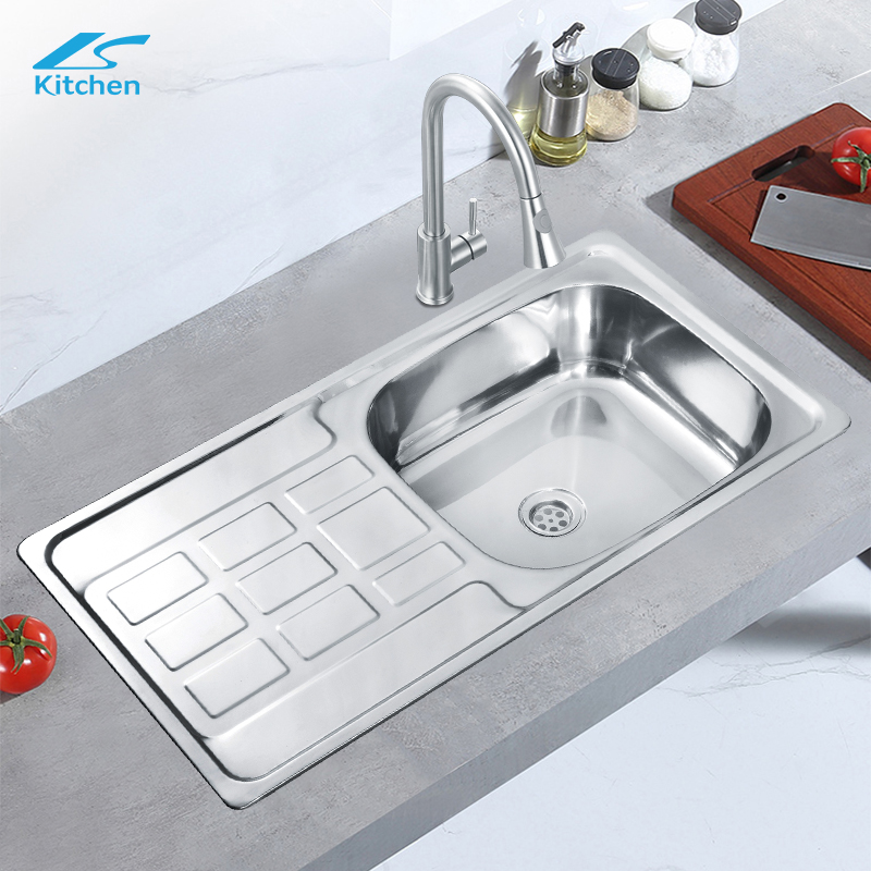 Современная семейная кухня с полочной мойкой LS-7540SC из высококачественной нержавеющей стали