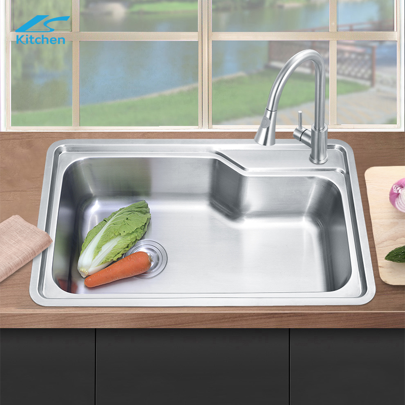 Однобазинная мойка LS-7545A для кухни из нержавеющей стали, гигиеничная поверхность, удобная установка