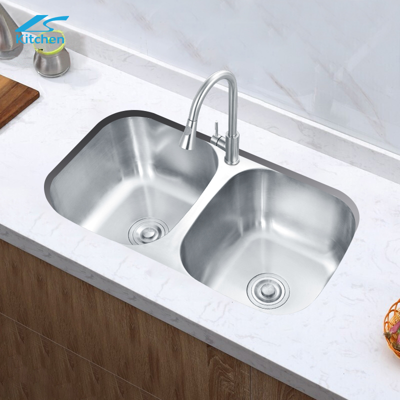 Кухонная раковина в современном дизайнерском стиле LS-7743 с двойной раковиной из нержавеющей стали над раковиной для мытья посуды