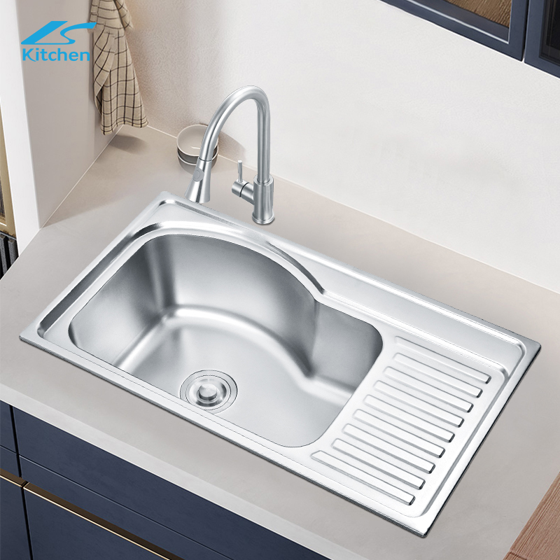 Выдвижная мойка из нержавеющей стали для кухни в деревенском стиле с одной чашей и плитой LS-7844B