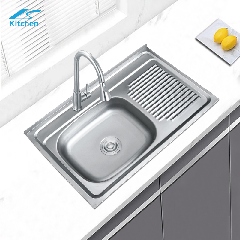 Кухонная мойка LS-8050 из высококачественной нержавеющей стали размером 30*19 дюймов, односекционная, с нанопокрытием и столешницей